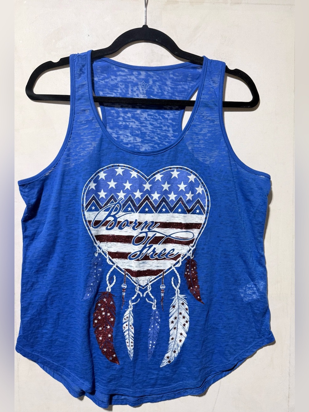 Jerry Leigh Royal Blue 'Born Free' Heart Graphic Tank